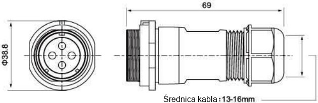 Złącze elektryczne TS29RP03 50A/500V