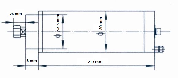Elektrowrzeciono GDZ80 2.2kW 230V 24000rpm 400Hz ER16 Elektrowrzeciono GDZ80 2.2kW 230V 24000rpm 400Hz ER16