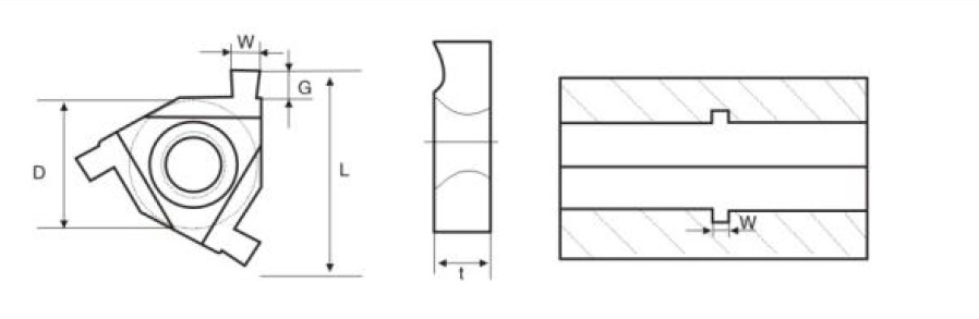 Płytka do toczenia rowków ZEWNĘTRZNYCH PRAWA/WEWNĘTRZNYCH LEWA 16ER/IL 1.6