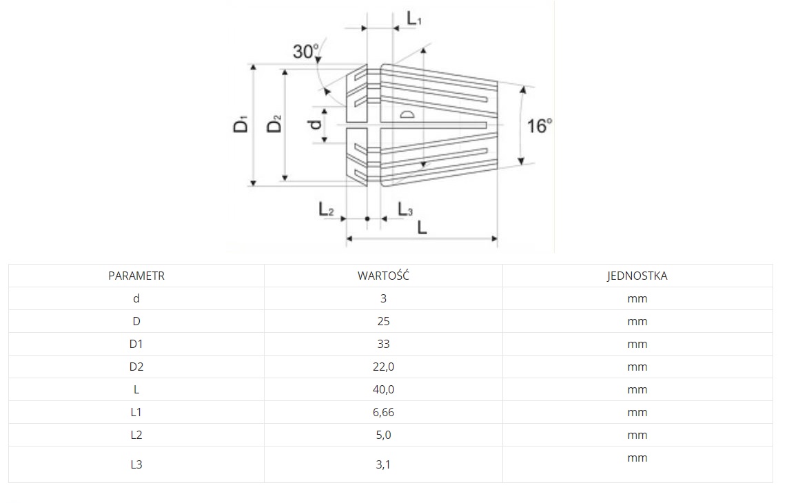 Komplet tulejek zaciskowych ER32 KPL.18, 3-20mm w drewnianej kasetce Komplet tulejek zaciskowych ER32 KPL.18, 3-20mm w drewnianej kasetce