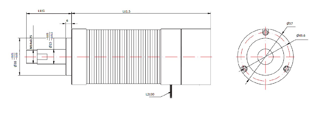 Elektrowrzeciono bezszczotkowe BLDC 48V 0.5kW Elektrowrzeciono bezszczotkowe BLDC 48V 0.5kW