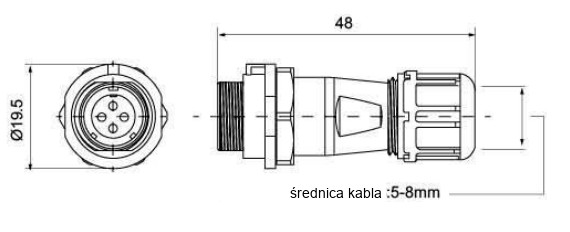 Złącze elektryczne TS13RS02 13A/250V Złącze elektryczne TS13RS02 13A/250V