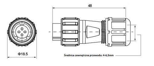 Złącze elektryczne TS13RS04 5A/200V Złącze elektryczne TS13RS04 5A/200V