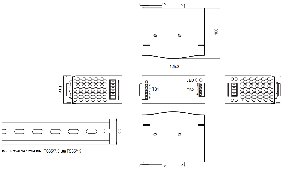 Zasilacz impulsowy DR-120-12 12V 10A Zasilacz impulsowy DR-120-12 12V 10A