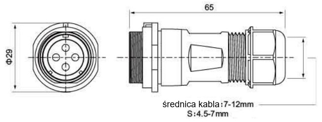 Złącze elektryczne TS21RP04 30A/500V Złącze elektryczne TS21RP04 30A/500V