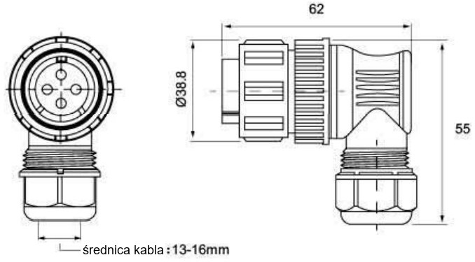 Złącze elektryczne TS29NP20 5A/400V Złącze elektryczne TS29NP20 5A/400V