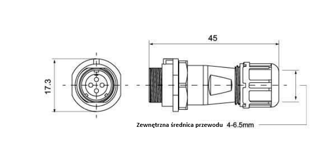 Złącze elektryczne TS11RP03 5A/180V Złącze elektryczne TS11RP03 5A/180V