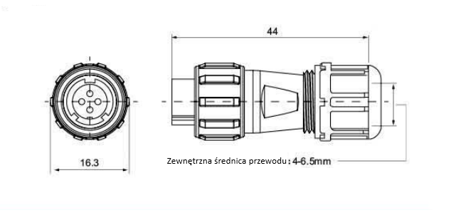 Złącze elektryczne TS11CS04 3A/125V Złącze elektryczne TS11CS04 3A/125V