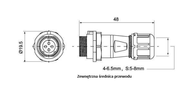 Złącze elektryczne TS13RP03 13A/250V Złącze elektryczne TS13RP03 13A/250V