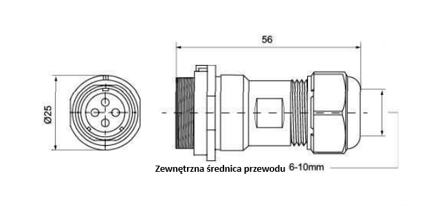 Złącze elektryczne TS17RP03 10A/500V Złącze elektryczne TS17RP03 10A/500V