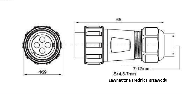 Złącze elektryczne TS21RP02 30A/500V Złącze elektryczne TS21RP02 30A/500V