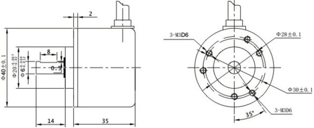 Enkoder inkrementalny obrotowy PIB406-3600-G5-30T, 3600imp/obr, 5-30VDC, fi40mm, wałek 6m, Line Driver Enkoder inkrementalny obrotowy PIB406-3600-G5-30T, 3600imp/obr, 5-30VDC, fi40mm, wałek 6m, Line Driver