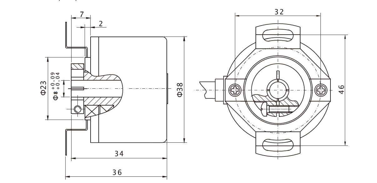 Enkoder inkrementalny obrotowy PKB3808-1000-G5-30T, 1000 imp/obr, 5-30VDC, fi 38mm, otwór 8mm, Line Driver Enkoder inkrementalny obrotowy PKB3808-1000-G5-30T, 1000 imp/obr, 5-30VDC, fi 38mm, otwór 8mm, Line Driver