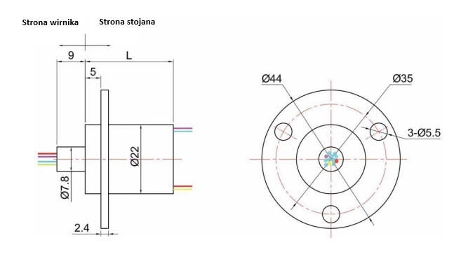 Złącze obrotowe SRC022-06 6 torów 1A Złącze obrotowe SRC022-06 6 torów 1A