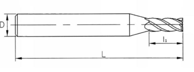 Frez węglikowy VHM fi 3mm 50mm 4F HRC55 AlTiN Frez węglikowy VHM fi 3mm 50mm 4F HRC55 AlTiN