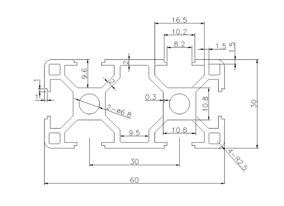 Profil aluminiowy 30x60 lekki rowek 8 - 1300mm Profil aluminiowy 30x60 lekki rowek 8 - 1300mm