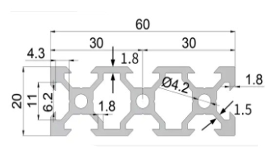 Profil aluminiowy V-SLOT 20x60 - 400mm Profil aluminiowy V-SLOT 20x60 - 400mm