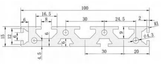 Profil aluminiowy 15x100 - 1500mm Profil aluminiowy 15x100 - 1500mm