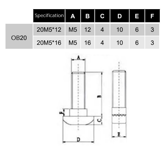 Śruba młoteczkowa M5x12 do profili OB20 Śruba młoteczkowa M5x12 do profili OB20