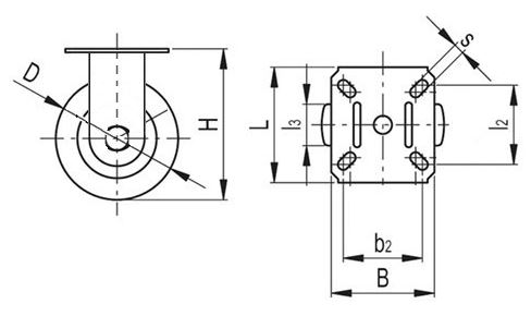 Kółko stałe fi 100mm pompowane z płytą montażową, nośność 130 kg FC 100