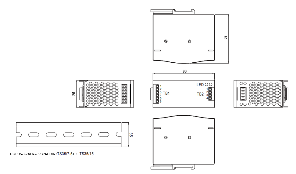 Zasilacz impulsowy DR-15-5 5V 3A Zasilacz impulsowy DR-15-5 5V 3A