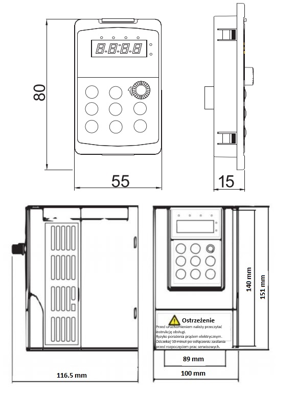 Falownik skalarny trójfazowy D12-T3-2R2G/3P 3X400V 2.2kW Falownik skalarny trójfazowy D12-T3-2R2G/3P 3X400V 2.2kW