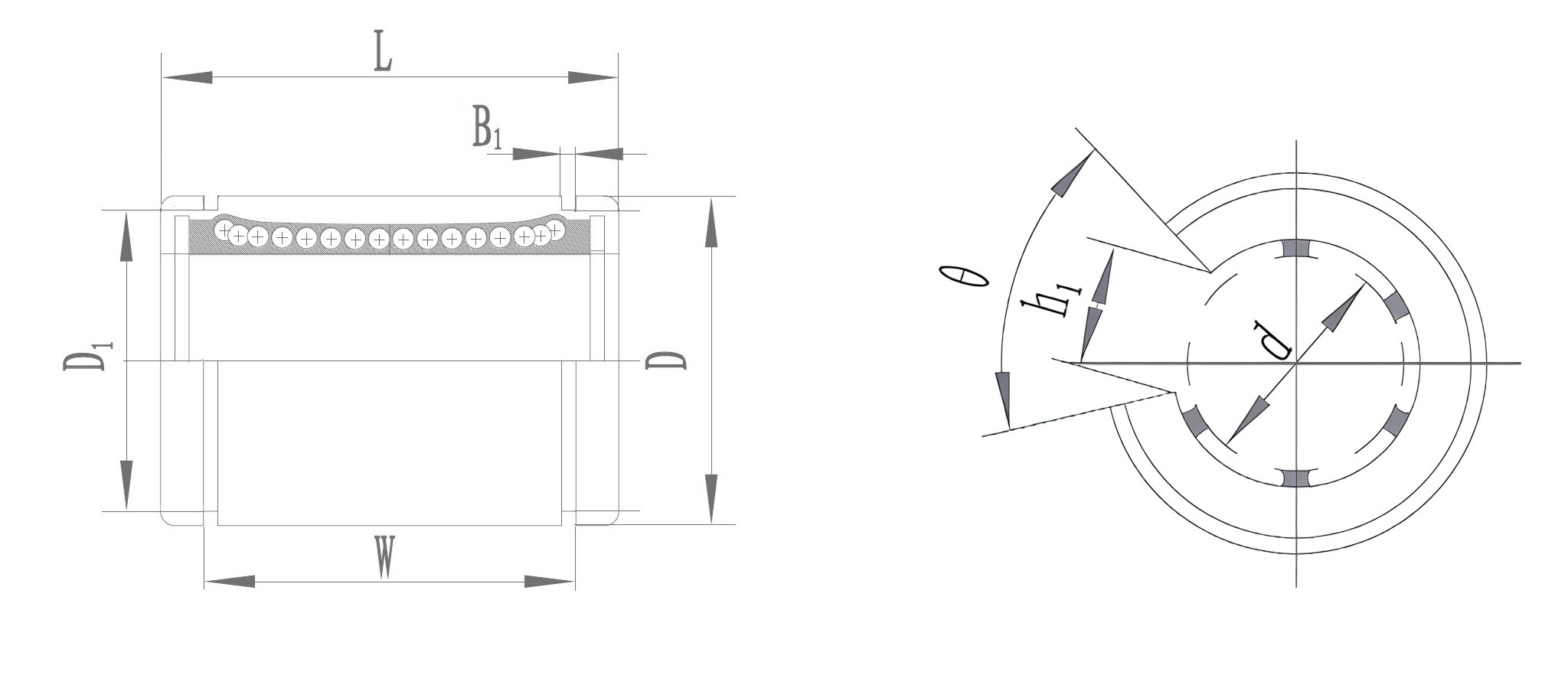 Łożysko liniowe otwarte LM12OP