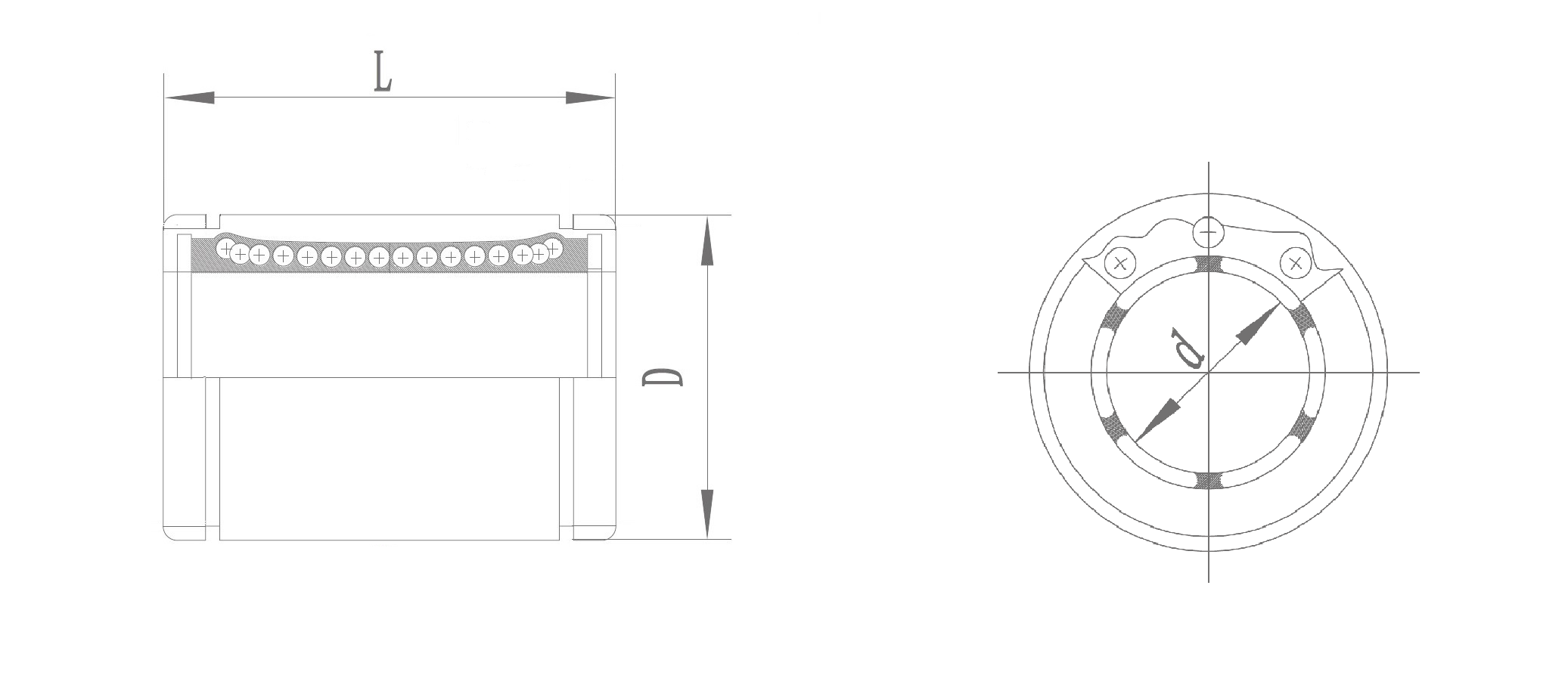 Łożysko liniowe zamknięte LM30UU Łożysko liniowe zamknięte LM30UU