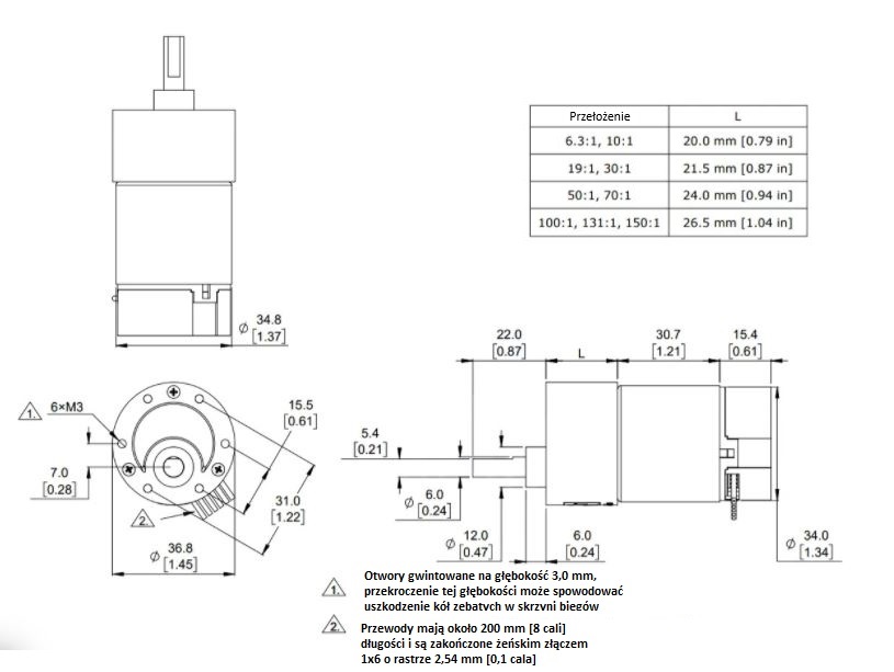Silnik z przekładnią 37Dx68L 30:1 12V 330RPM + enkoder CPR 64 -zamiennik Pololu 4752 Silnik z przekładnią 37Dx68L 30:1 12V 330RPM + enkoder CPR 64 -zamiennik Pololu 4752