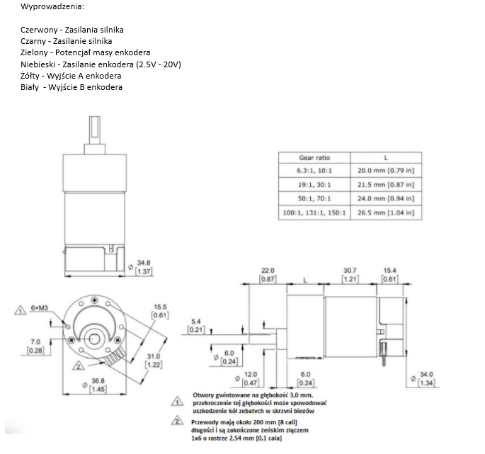 Silnik 37Dx57L z przekładnią 100:1 12V 100RPM -zamiennik Pololu 4745 Silnik 37Dx57L z przekładnią 100:1 12V 100RPM -zamiennik Pololu 4745