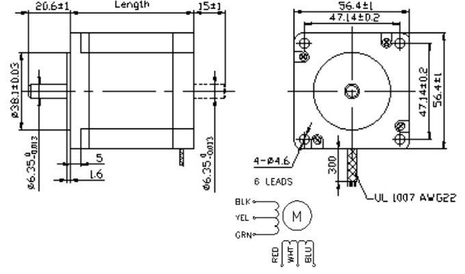 Silnik krokowy SM 57/56-1006B - 0.9Nm Silnik krokowy SM 57/56-1006B - 0.9Nm