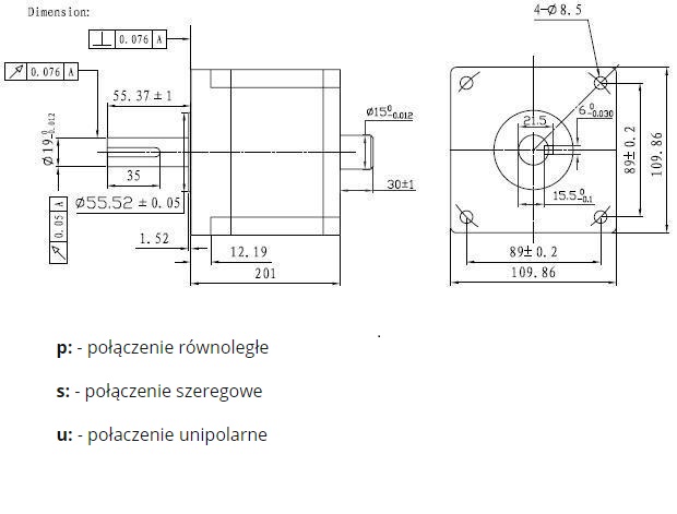 Silnik krokowy SM 110/201-5508B - 28Nm Silnik krokowy SM 110/201-5508B - 28Nm