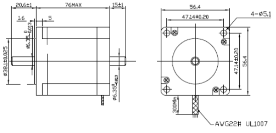 Silnik krokowy SM 57/76-2008B - 2Nm Silnik krokowy SM 57/76-2008B - 2Nm