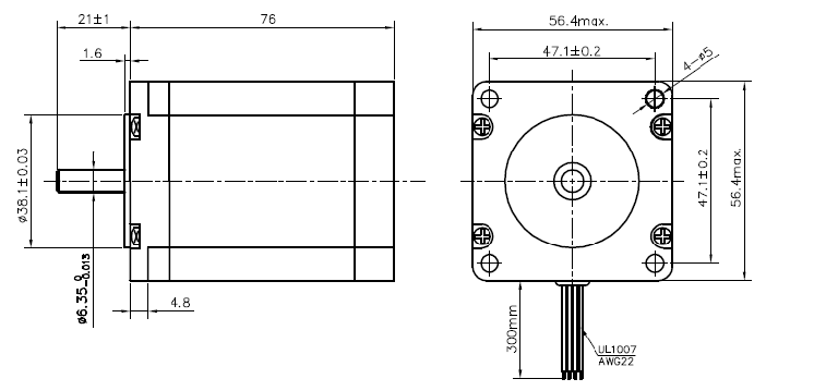 Silnik krokowy SM 57/76-2008A - 2Nm Silnik krokowy SM 57/76-2008A - 2Nm