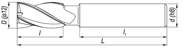 Frez palcowy NFPa fi 10mm 72mm 4F HSSCo DIN 844 Frez palcowy NFPa fi 10mm 72mm 4F HSSCo DIN 844
