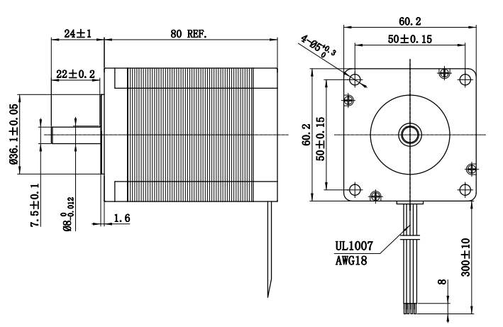 Silnik krokowy 60BYGH5703 - 2,6Nm Silnik krokowy 60BYGH5703 - 2,6Nm