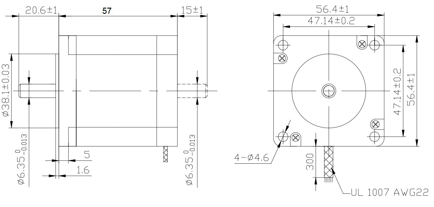 Silnik krokowy SM 57/56-1008B - 0.9Nm Silnik krokowy SM 57/56-1008B - 0.9Nm