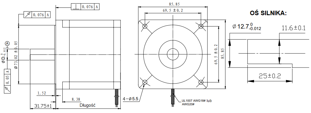Silnik krokowy SM 86/80-4208A - 4.6Nm Silnik krokowy SM 86/80-4208A - 4.6Nm