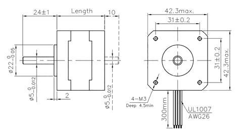 Silnik krokowy SM 42STH60-1684A - 0.91Nm Silnik krokowy SM 42STH60-1684A - 0.91Nm