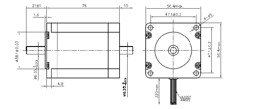 Silnik krokowy SM 57/76-3008B - 2Nm Silnik krokowy SM 57/76-3008B - 2Nm