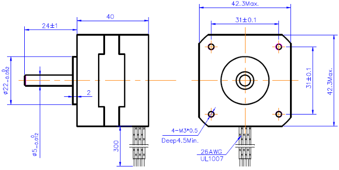 Silnik krokowy SM 42/38-0804A - 0.26Nm Silnik krokowy SM 42/38-0804A - 0.26Nm