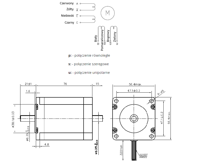 Silnik krokowy SM 57/76-3008B - 2Nm Silnik krokowy SM 57/76-3008B - 2Nm