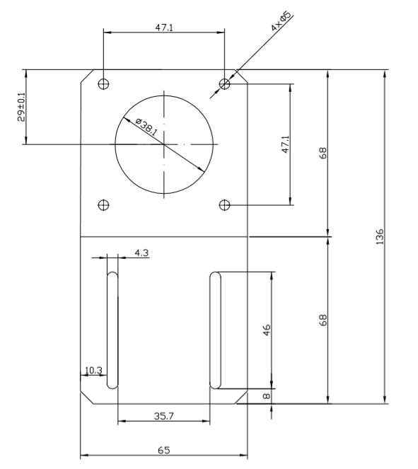 Mocowanie typu L do silnika NEMA23 (57mm) Mocowanie typu L do silnika NEMA23 (57mm)