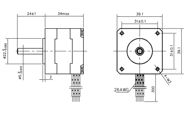 Silnik krokowy SM 39/34-0306A Silnik krokowy SM 39/34-0306A
