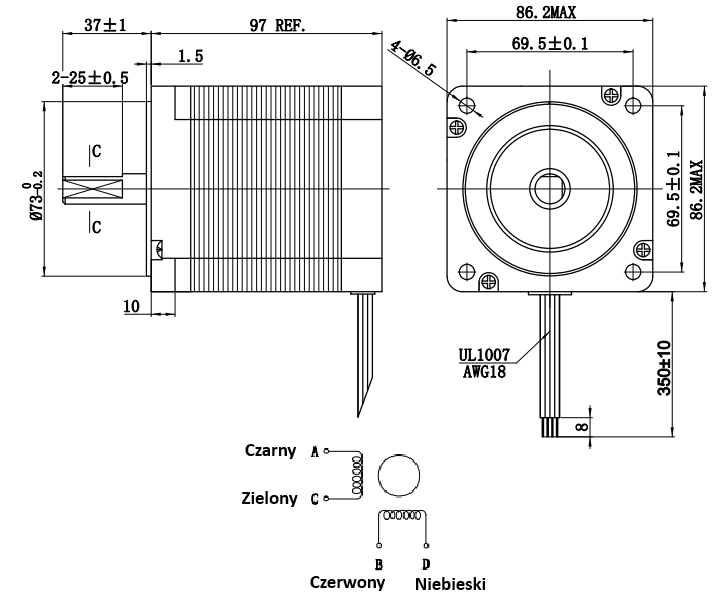 Silnik krokowy 86BYGH6303 - 6,5Nm Silnik krokowy 86BYGH6303 - 6,5Nm