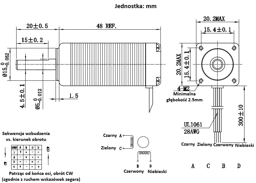 Silnik krokowy 20BYGH3503 - 0,035Nm Silnik krokowy 20BYGH3503 - 0,035Nm
