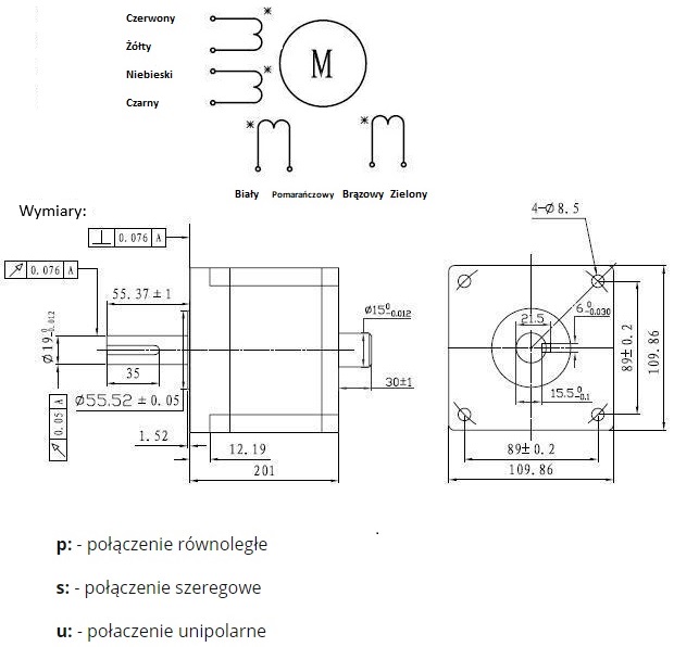 Silnik krokowy SM 110/201-5508B - 28Nm Silnik krokowy SM 110/201-5508B - 28Nm