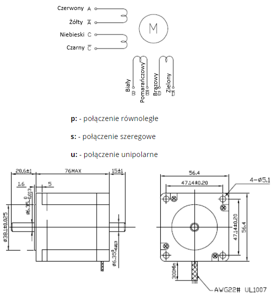 Silnik krokowy SM 57/76-2008B - 2Nm Silnik krokowy SM 57/76-2008B - 2Nm