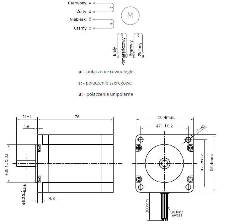 Silnik krokowy SM 57/56-3008B - 1.2Nm Silnik krokowy SM 57/56-3008B - 1.2Nm