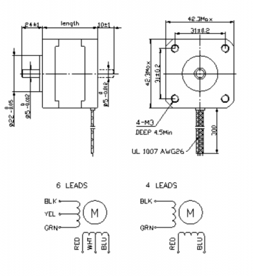 Silnik krokowy SM 42/47-1684MB 0.44Nm Silnik krokowy SM 42/47-1684MB 0.44Nm